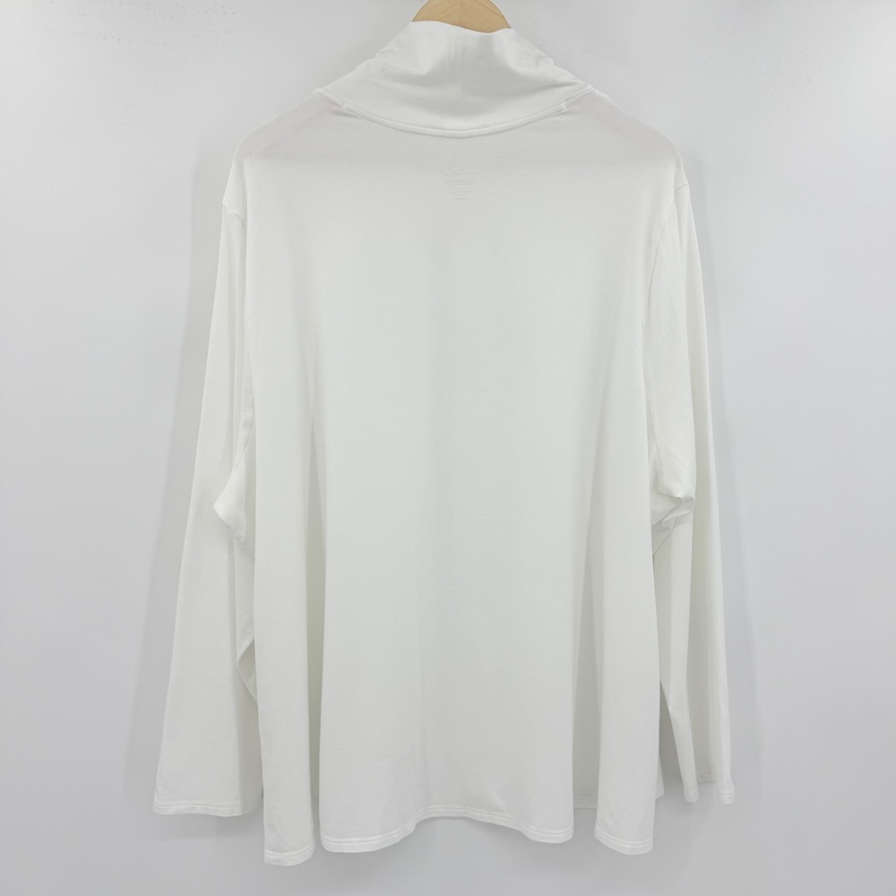 J. Jill Luxe Supima Shirttail Turtleneck White Long Sleeve Top Plus Size 4X - Picture 2 of 3